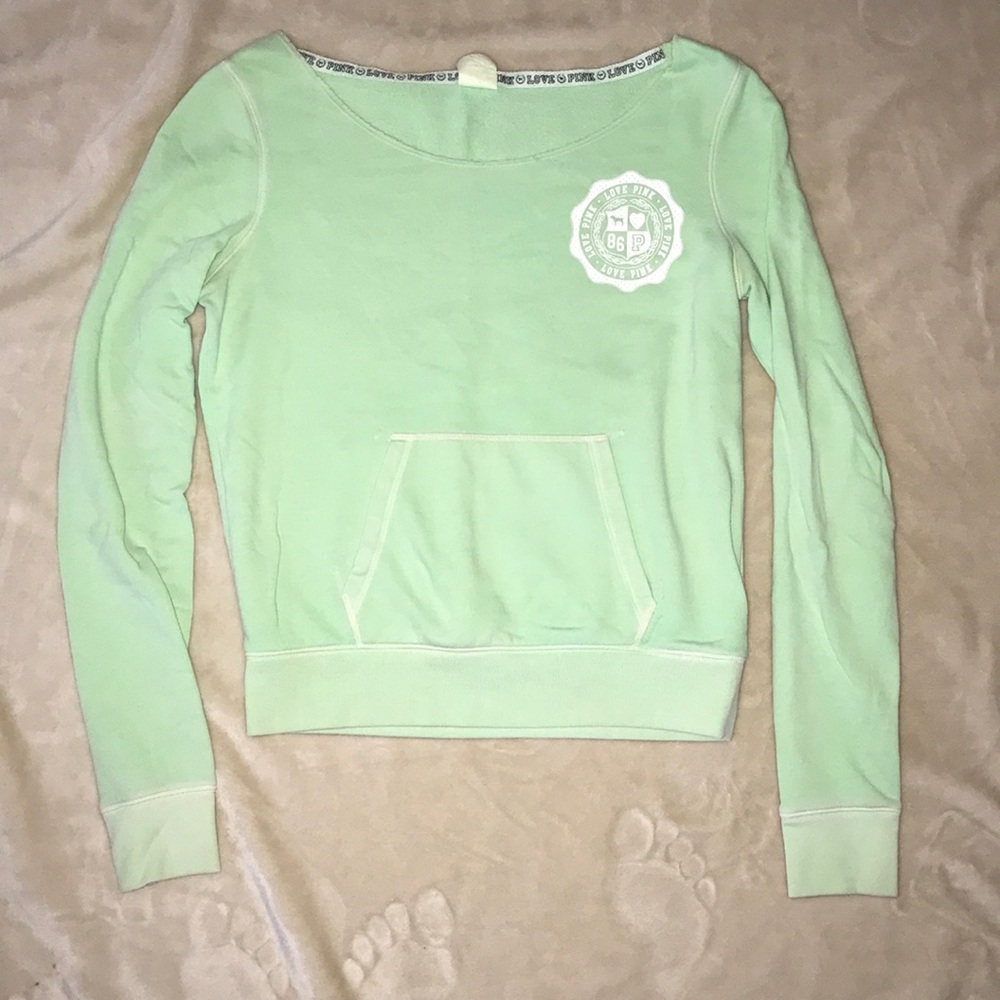 Light green Victoria’s Secret sweatshirt